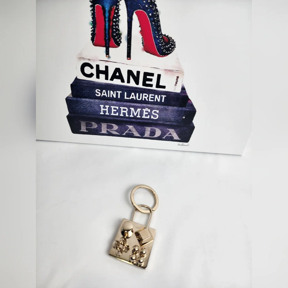 Authentic Christian Louboutin Gold Spike Keychain New